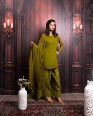 Olive Green Embroidered